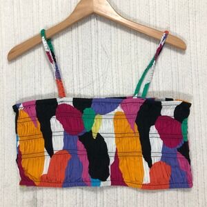 A New Day XL Colorful Print Smocked Tube‎ Top Sleeveless Crop Top